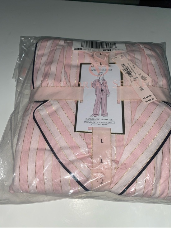 Victoria's Secret Other - Victoria's Secret Pink and Gold Striped Women Pajama Set. Size L